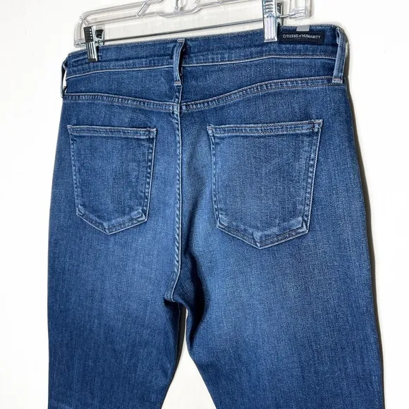 Citizens of Humanity Sharkbite Distressed Fringe Hem High Waist Skinny Jeans