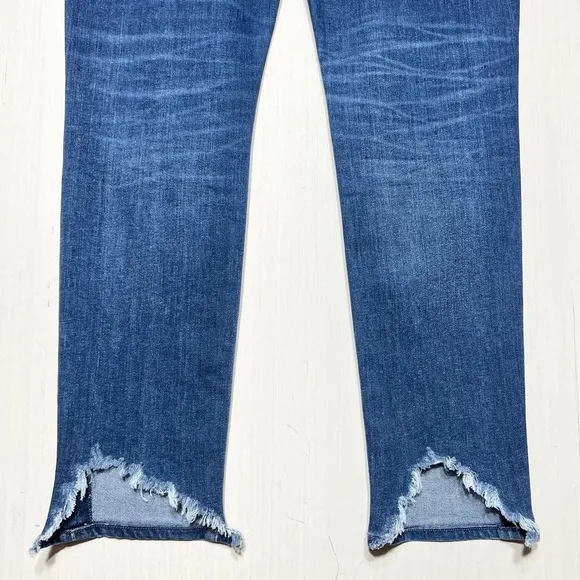 Citizens of Humanity Sharkbite Distressed Fringe Hem High Waist Skinny Jeans