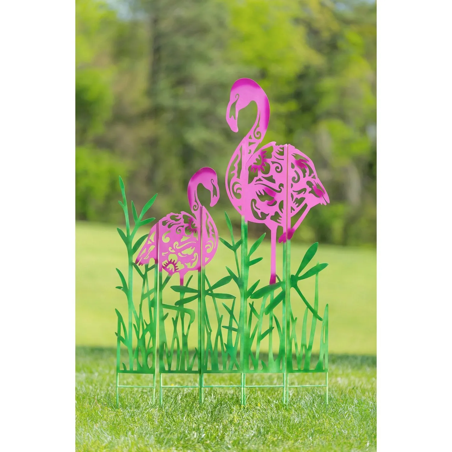 Colored Metal Panel Stakes, Flamingo,q56117
