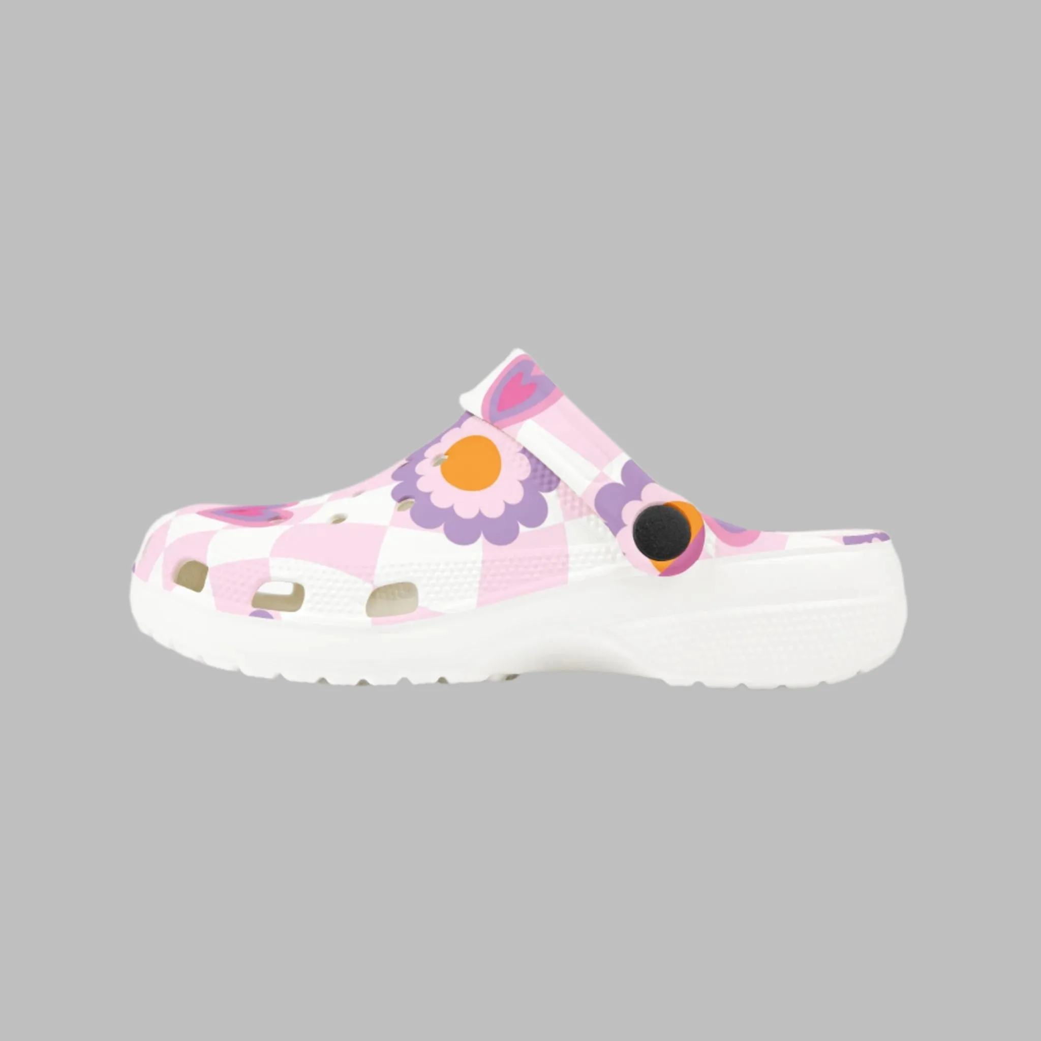 Colorful Kids' EVA Foam Clogs - Floral & Heart Design
