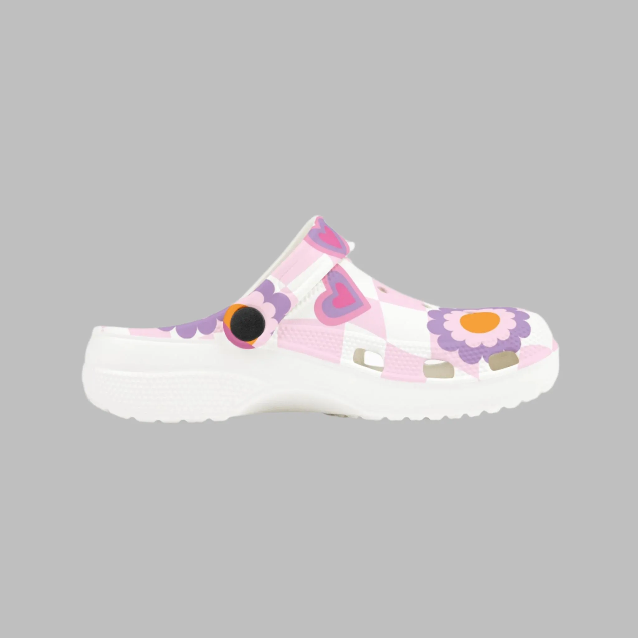 Colorful Kids' EVA Foam Clogs - Floral & Heart Design