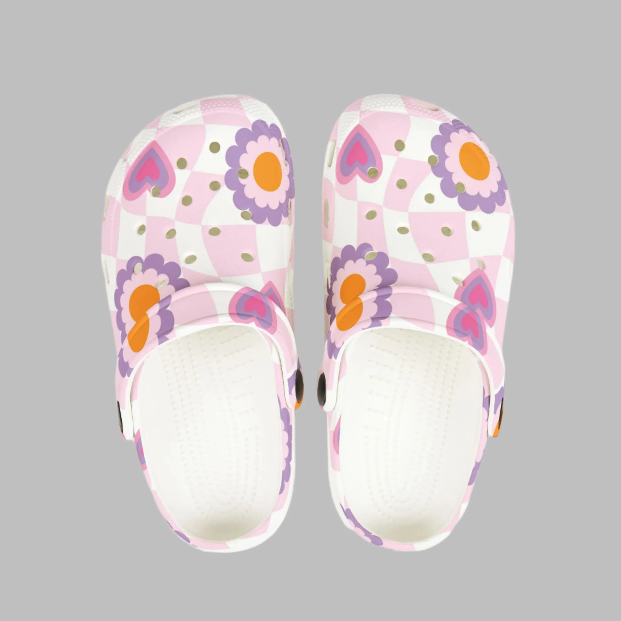 Colorful Kids' EVA Foam Clogs - Floral & Heart Design