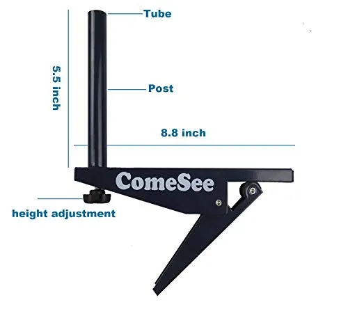 Comesee Ping Pong Net Set Table Tennis Table Post Professional Spring Activated Clamp with Net Clip Insert, 1.65 Inch Width Grip Holder, Tension and Height Adjustable Easy Set Up (Navy)
