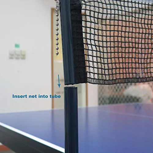 Comesee Ping Pong Net Set Table Tennis Table Post Professional Spring Activated Clamp with Net Clip Insert, 1.65 Inch Width Grip Holder, Tension and Height Adjustable Easy Set Up (Navy)