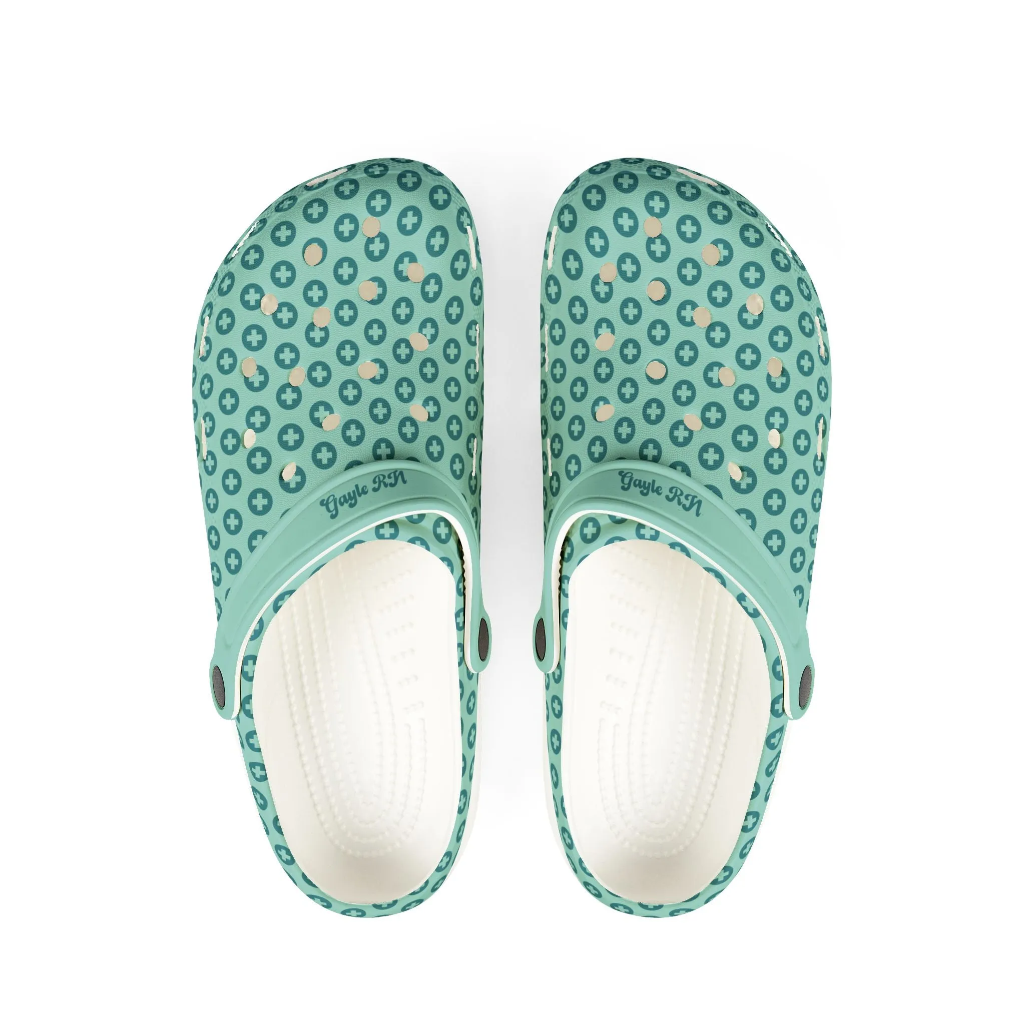 Comfortable EVA Foam Rubber Clogs with Medical Polka Dot Design