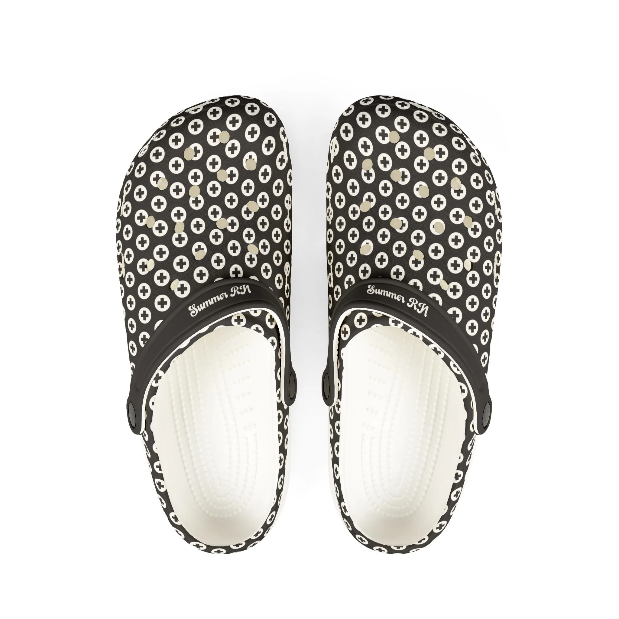 Comfortable EVA Foam Rubber Clogs with Medical Polka Dot Design