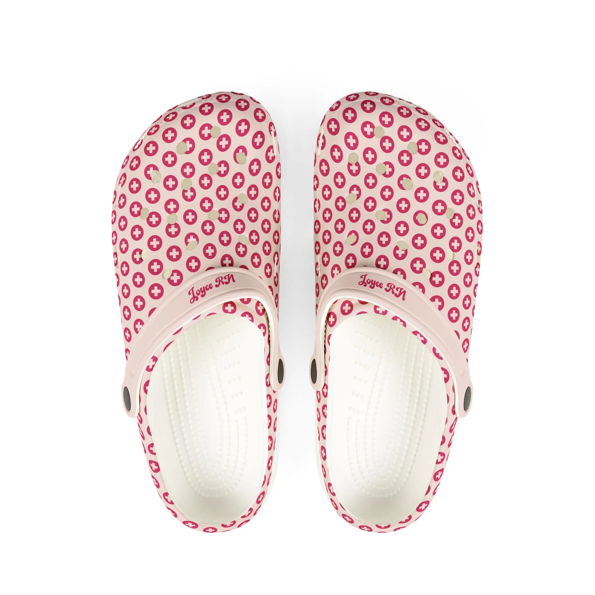 Comfortable EVA Foam Rubber Clogs with Medical Polka Dot Design
