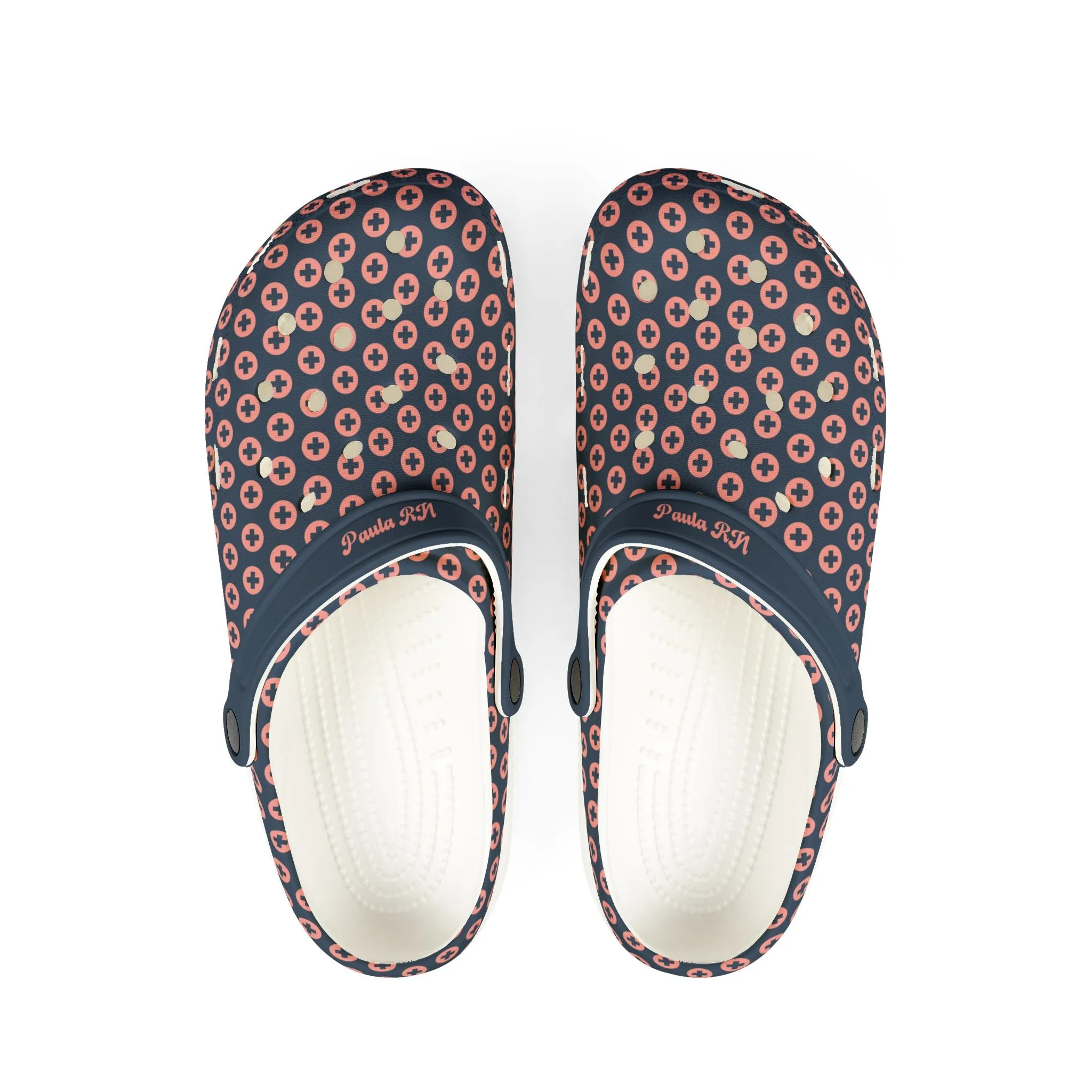 Comfortable EVA Foam Rubber Clogs with Medical Polka Dot Design