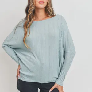 Corrugated Dolman Sleeve Top