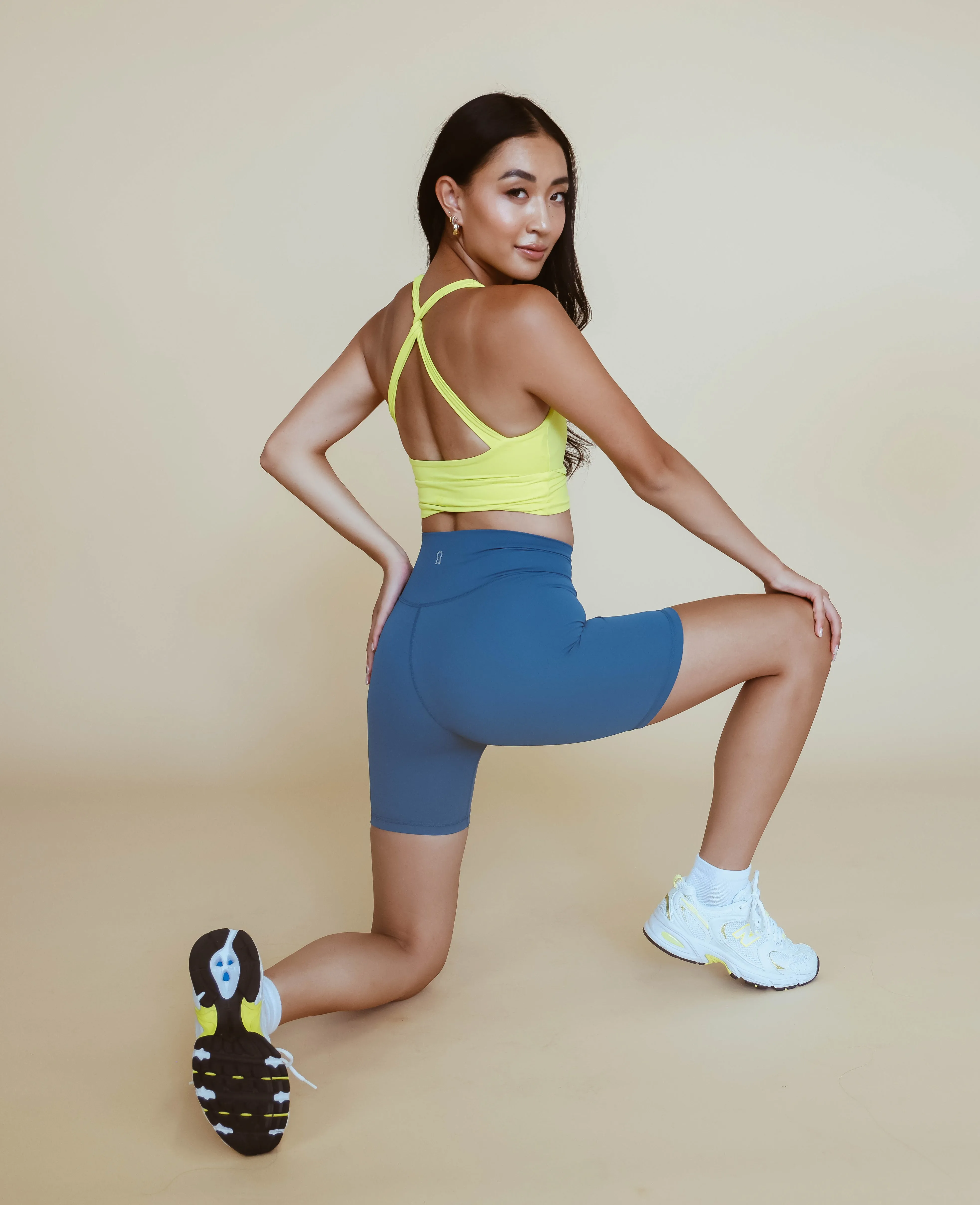 Cross-Front Biker Short - Ink Blue