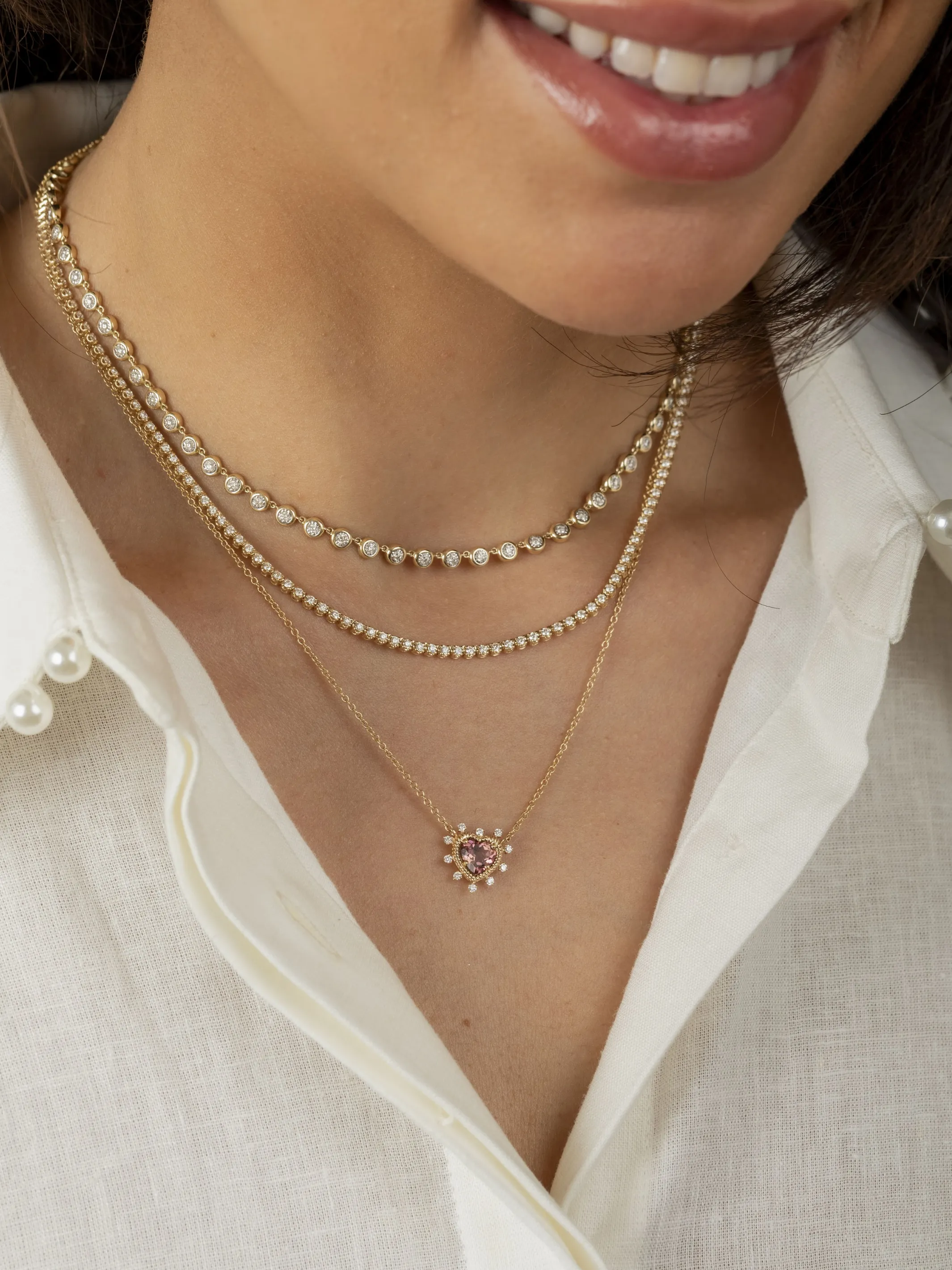 Cupcake Tennis Necklace 14K