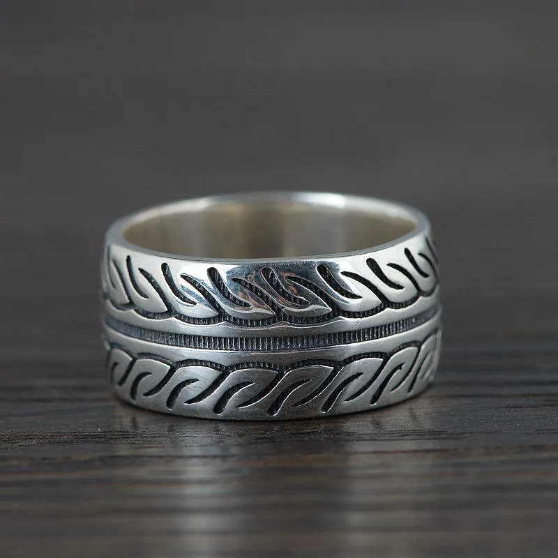 Cycolinks 925 Sterling Silver Vintage Tire ring