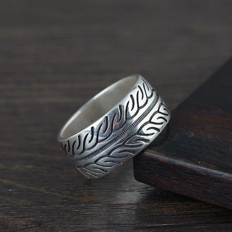 Cycolinks 925 Sterling Silver Vintage Tire ring