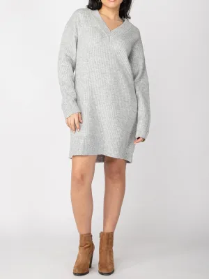 DEX Long Sleeve V-Neck Mini Sweater Dress