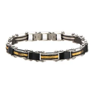 Double Sided Steel Black & Gold IP Bracelet