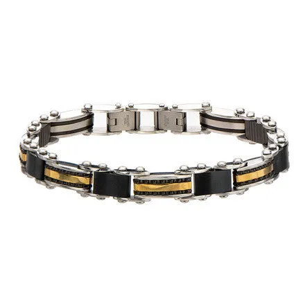 Double Sided Steel Black & Gold IP Bracelet