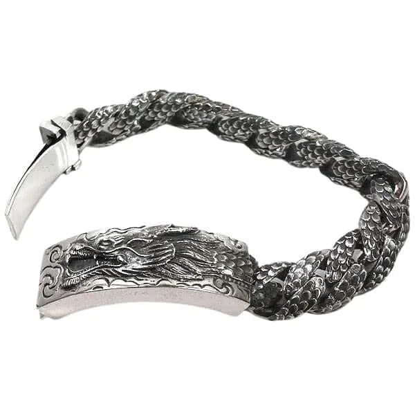 Dragon ID Sterling Silver Biker Bracelet