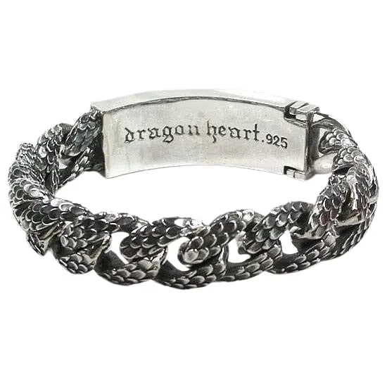 Dragon ID Sterling Silver Biker Bracelet