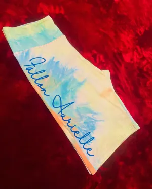 Fallon Aurielle Signature Tie Dye Biker Shorts (Yellow & Blue Tie Dye)