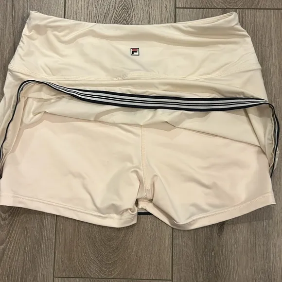 Fila Women's Heritage Skirt - Ecru/Navy - Skort w/spandex shorts Tennis/Golf - S