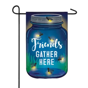 Firefly Friends Gather Here Garden Solar LED Flag,14sl8387