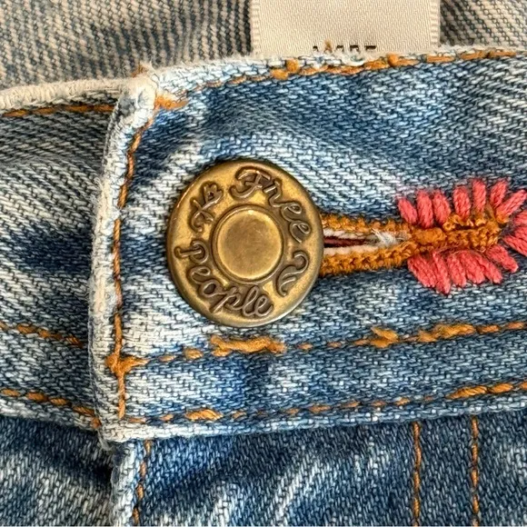 Free People Hand Embroidered‎ Jeans