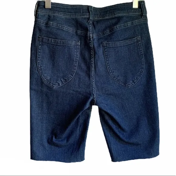 Free People So Chic Denim Biker Frayed Hem Shorts