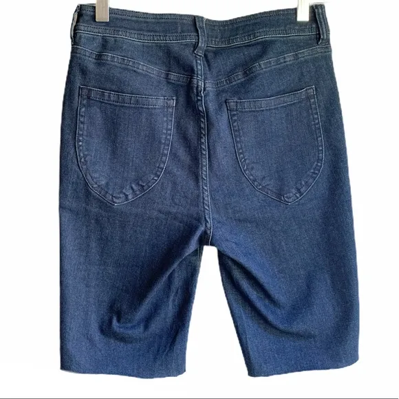 Free People So Chic Denim Biker Frayed Hem Shorts
