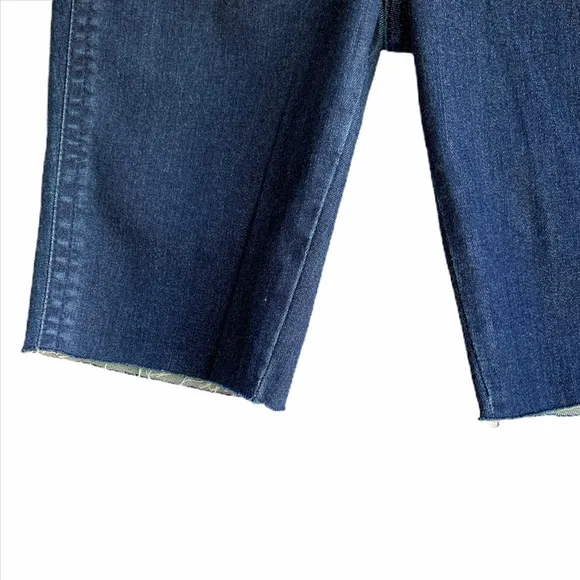 Free People So Chic Denim Biker Frayed Hem Shorts