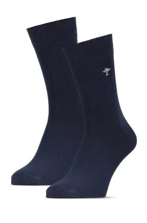 FYNCH HATTON Logo Socks - Men's Double Pack – Navy