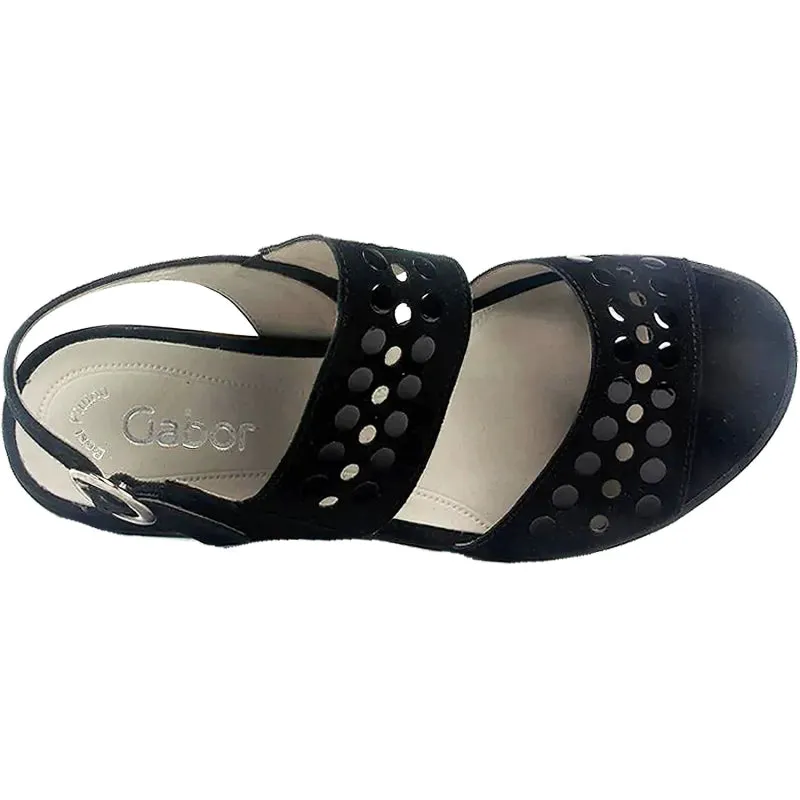 Gabor Women's 85.503.17 Sandal - Black Suede