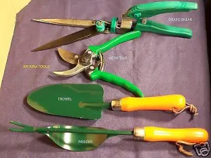 GARDEN TOOL SET 4pcs - TROWEL, WEEDER, SECETEUR, GRASS SHEARS, - NEW