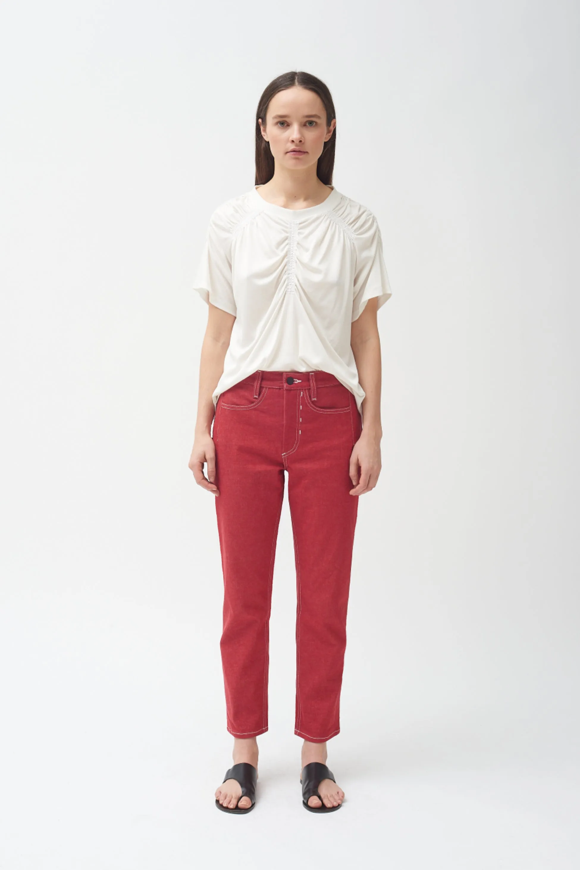 Gathered T-Shirt - White