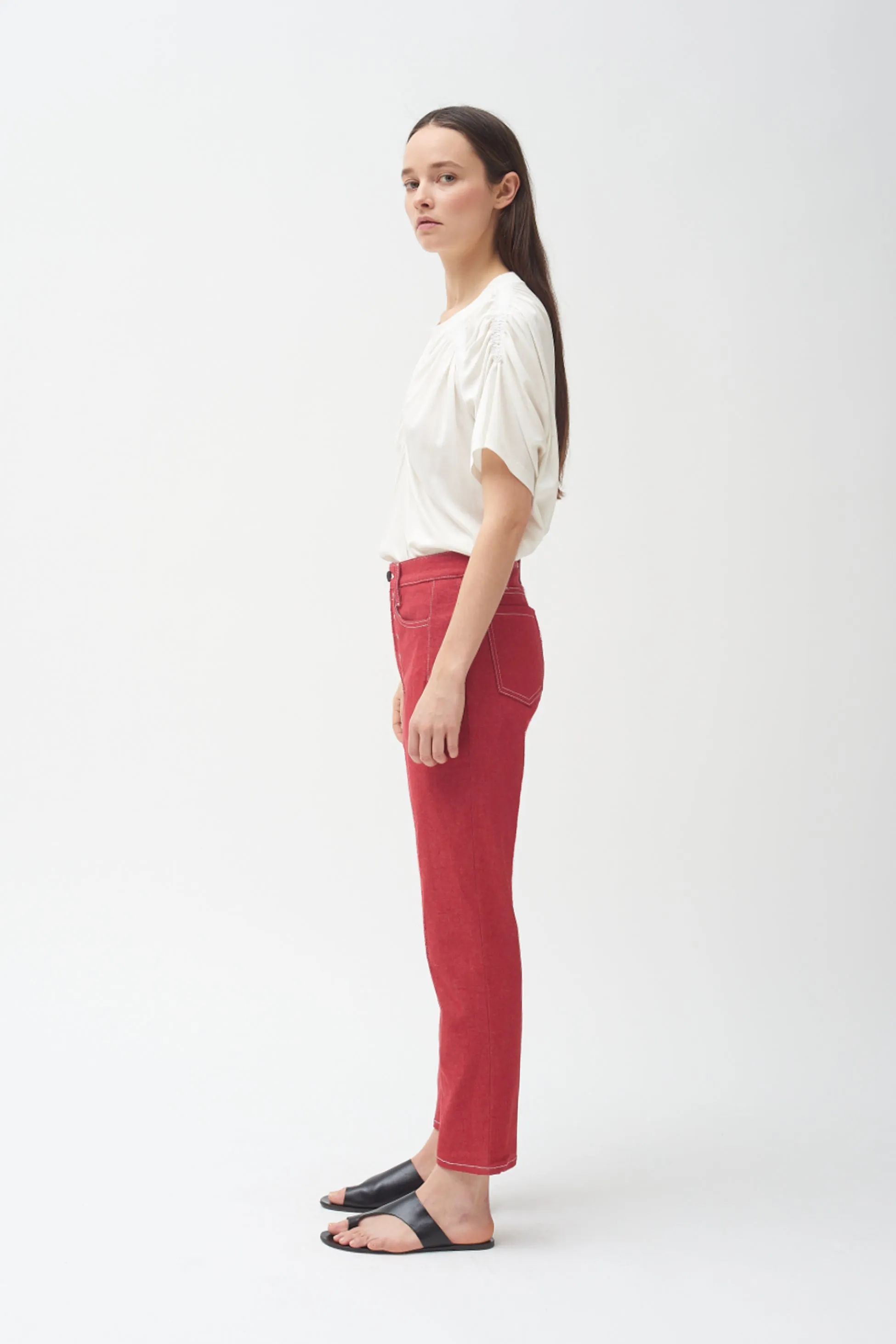 Gathered T-Shirt - White