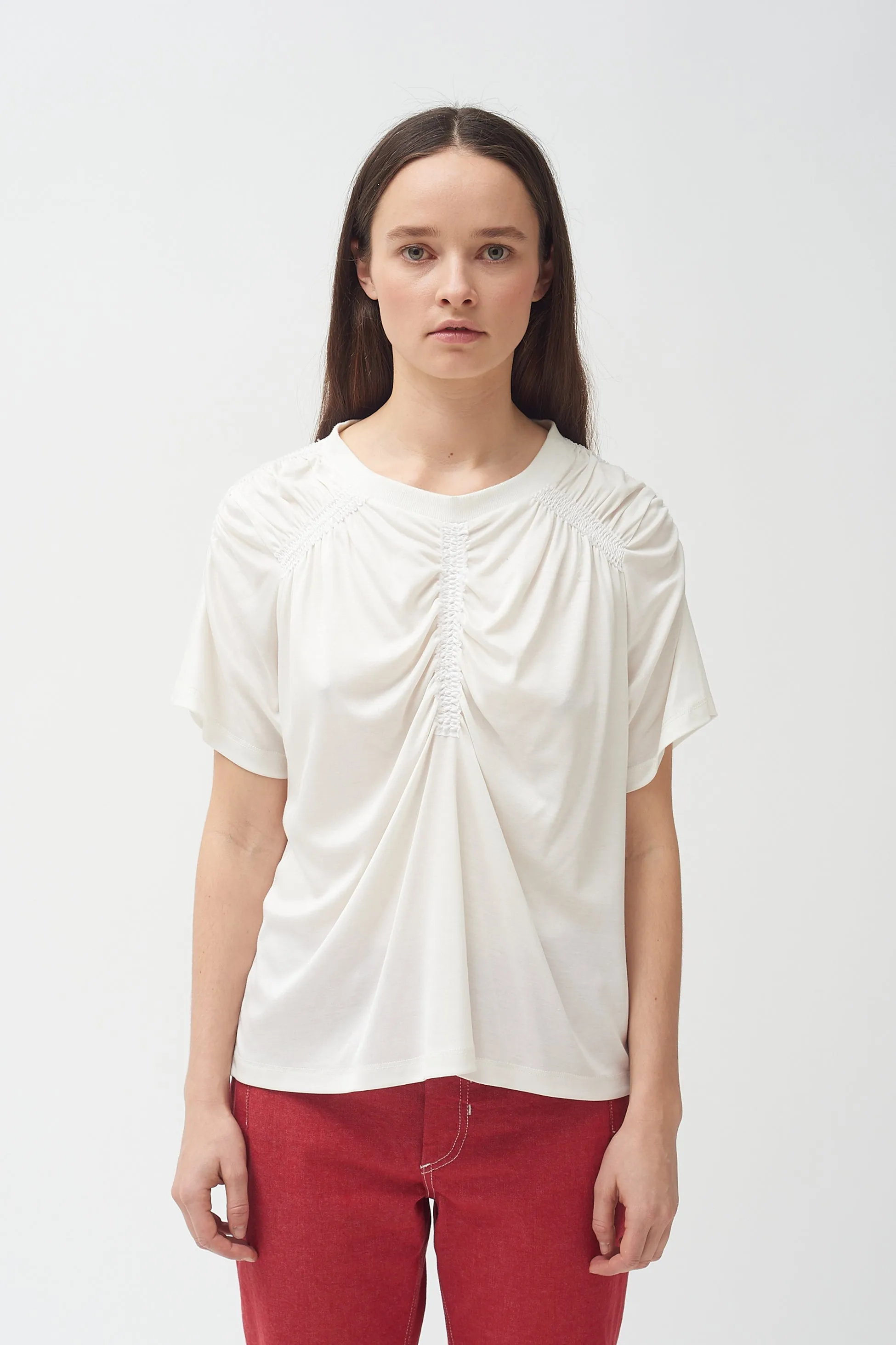 Gathered T-Shirt - White