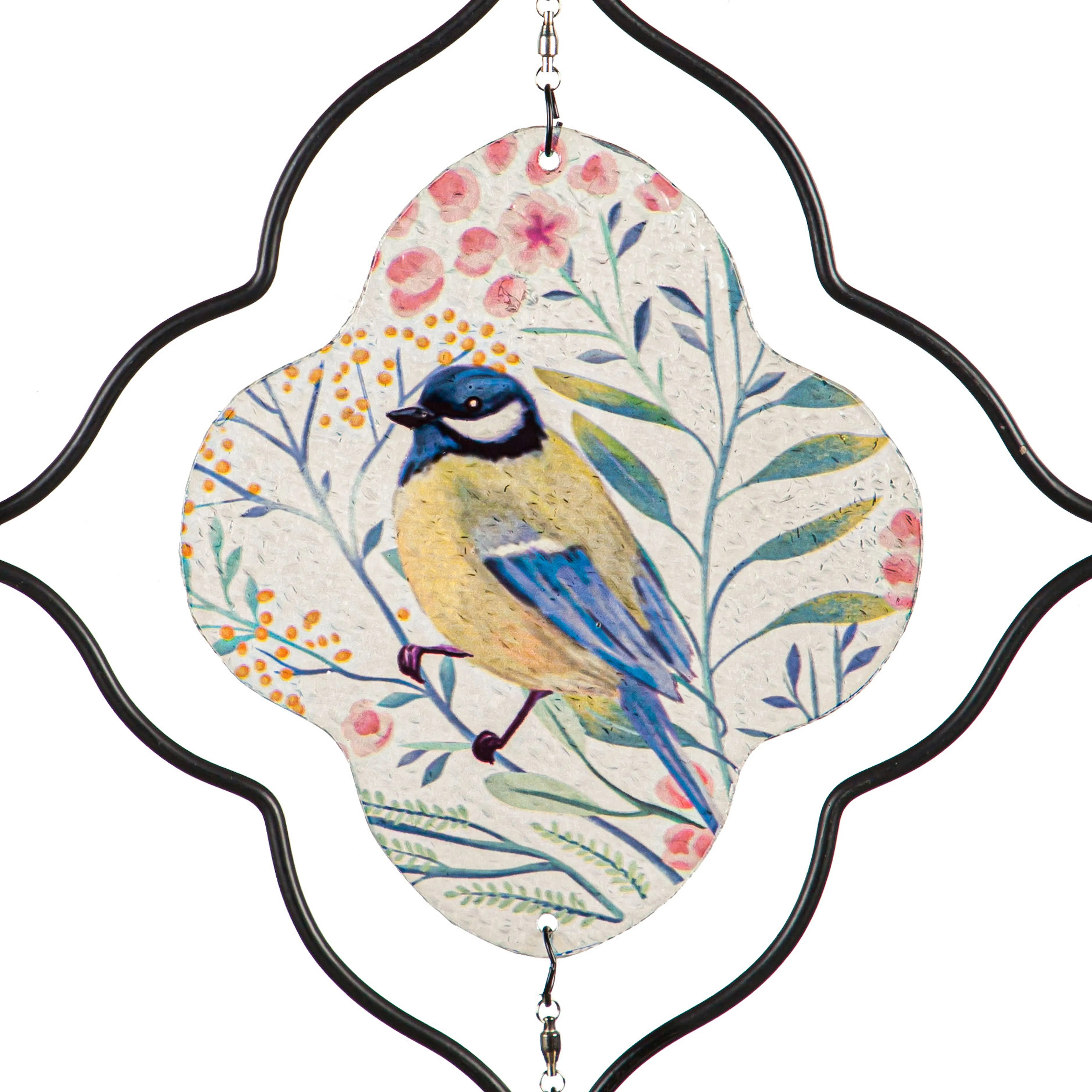 Glass Bird Windspinner Hanging Décor, 3 Asst,8hdg030