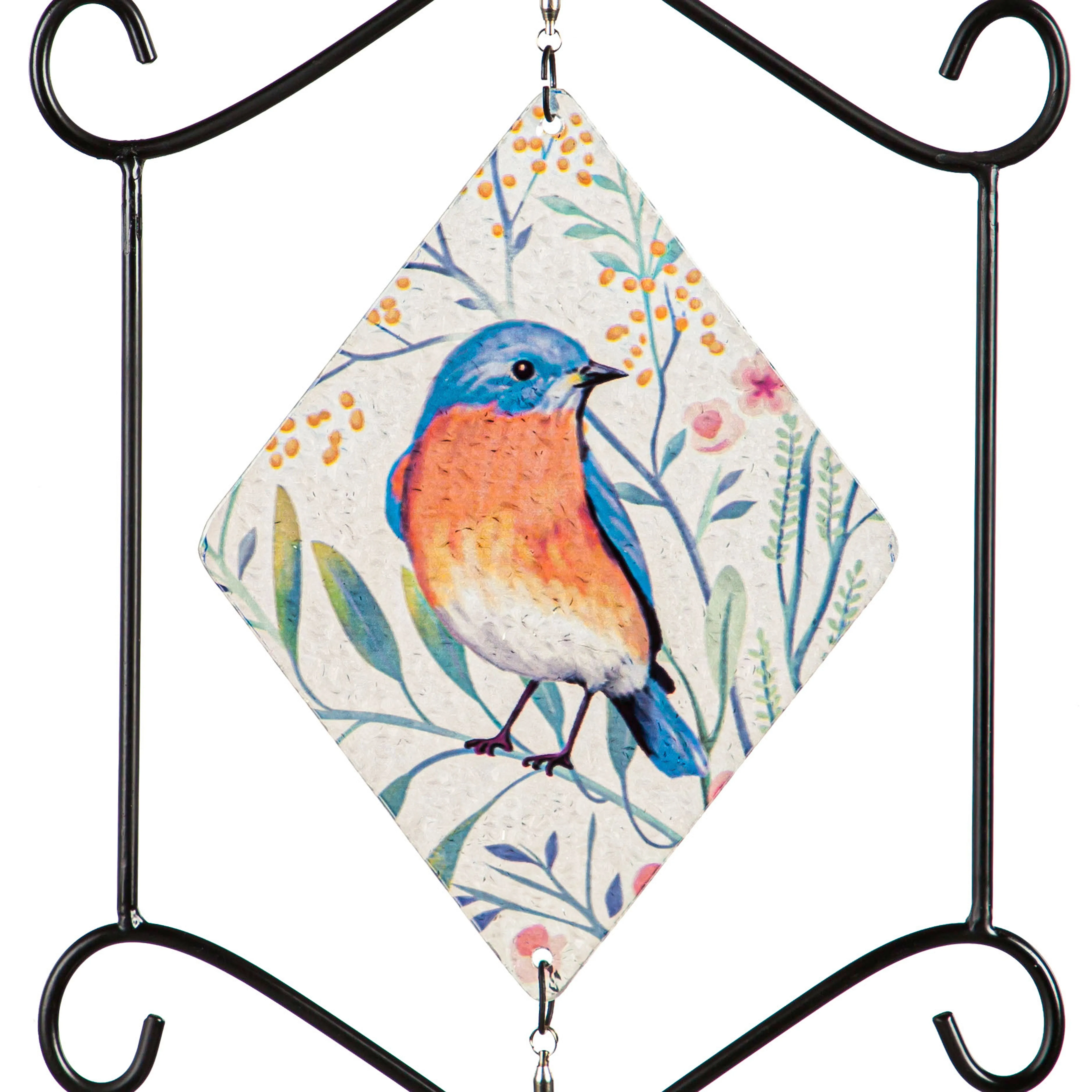 Glass Bird Windspinner Hanging Décor, 3 Asst,8hdg030