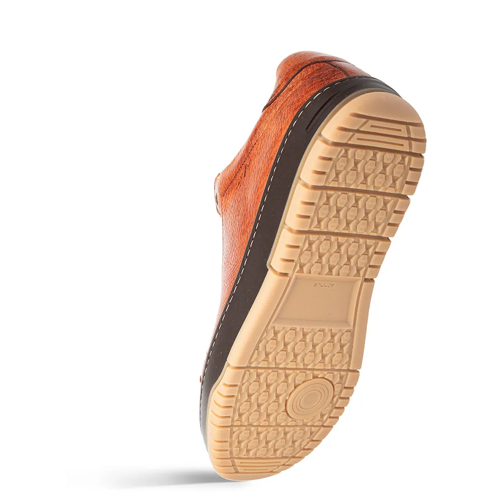 Grazia Deerskin Street Sneakers Dark Cognac By Mezlan Made In Spain Brand