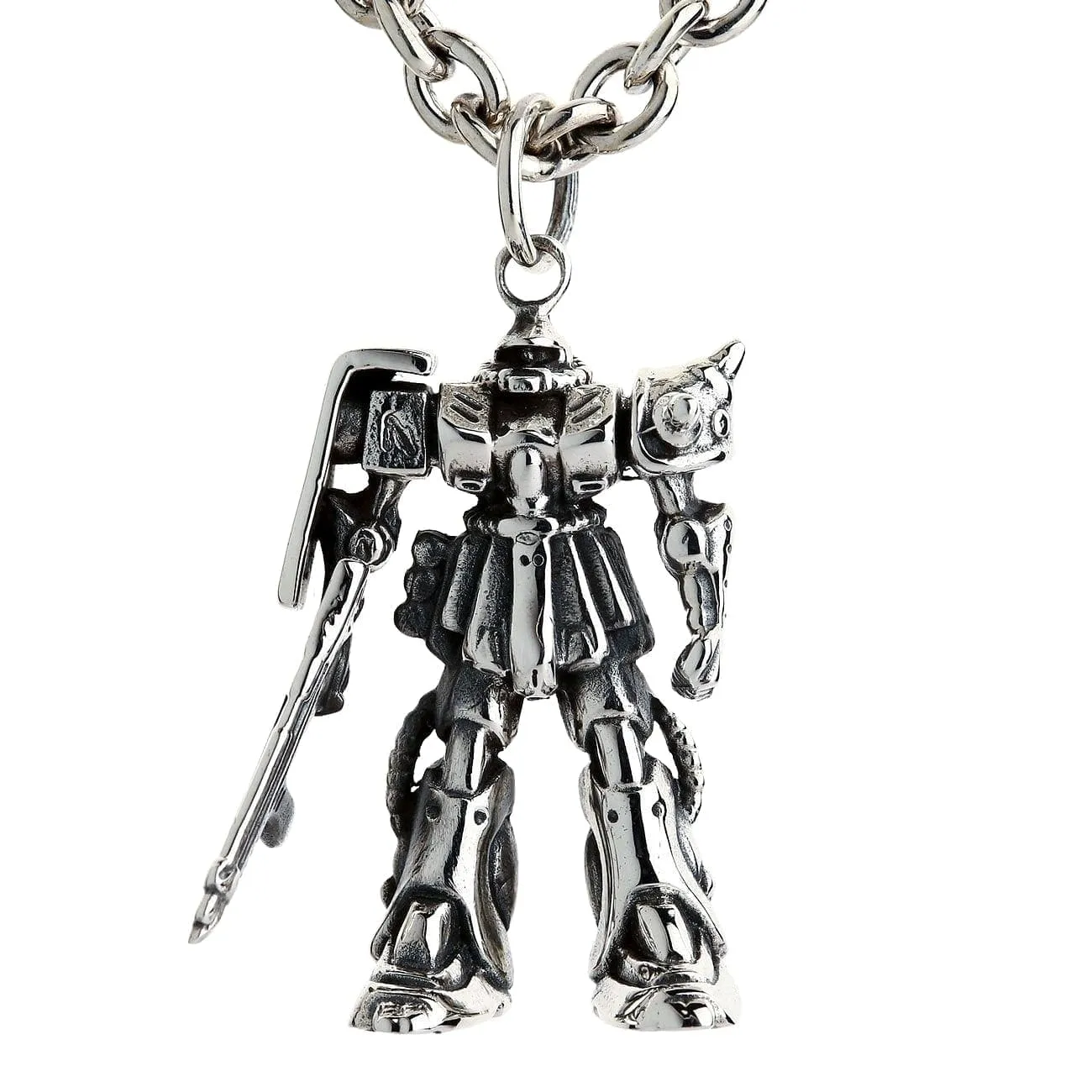 Gundam Zaku Sterling Silver Transformers Robot Pendant Necklace
