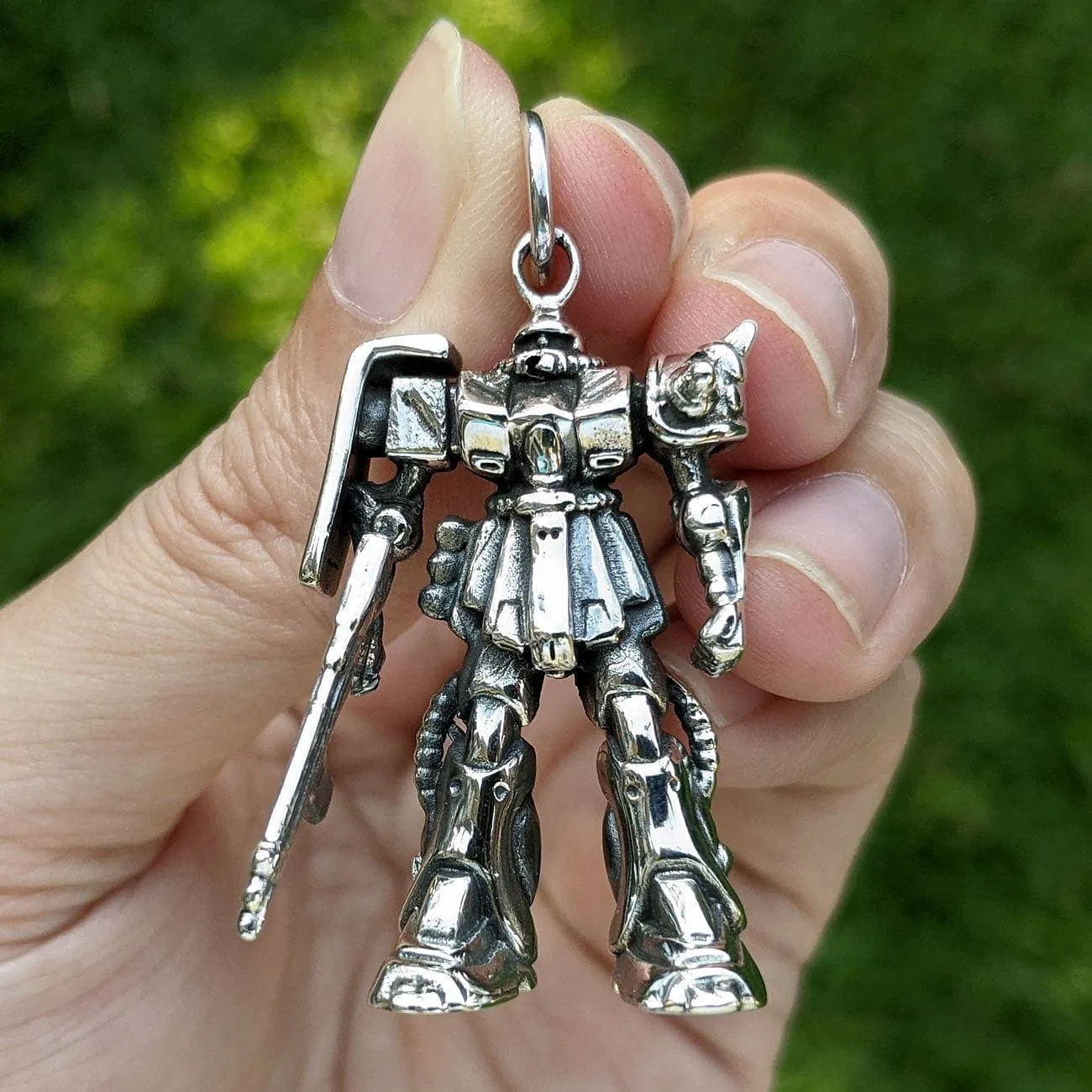 Gundam Zaku Sterling Silver Transformers Robot Pendant Necklace