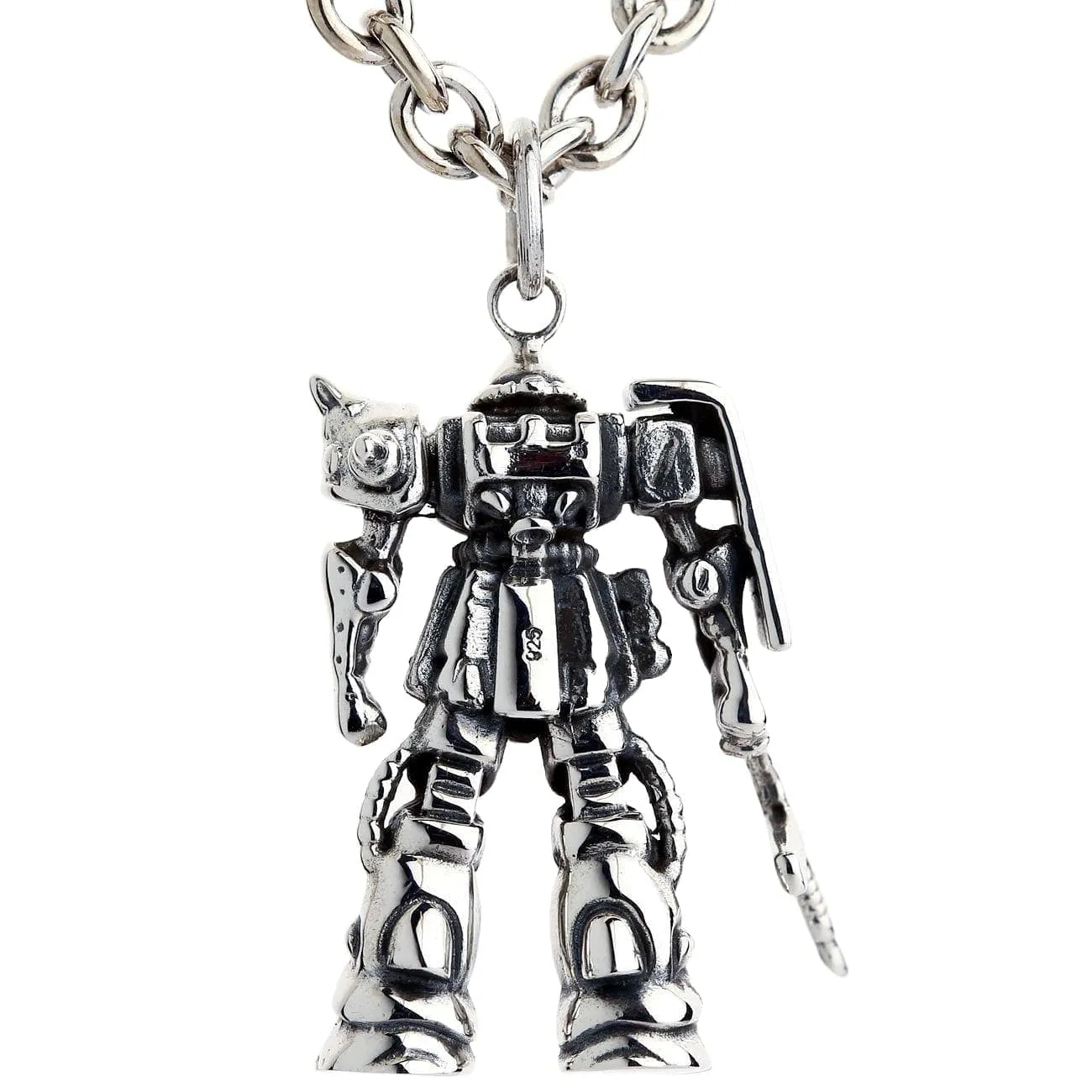 Gundam Zaku Sterling Silver Transformers Robot Pendant Necklace