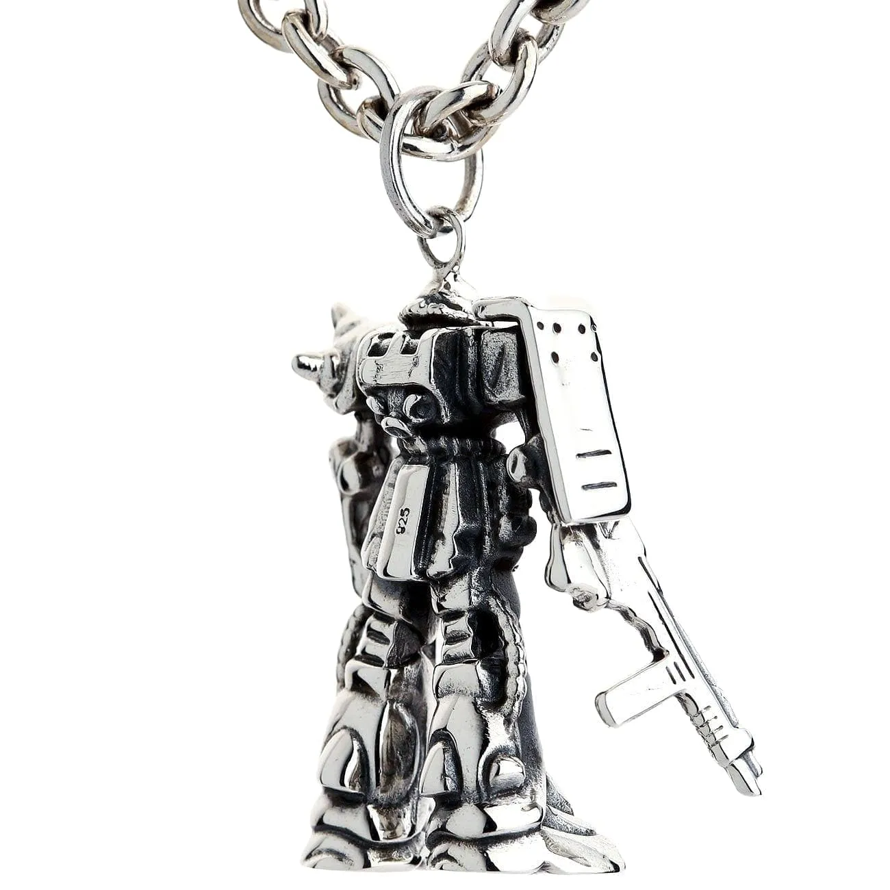 Gundam Zaku Sterling Silver Transformers Robot Pendant Necklace
