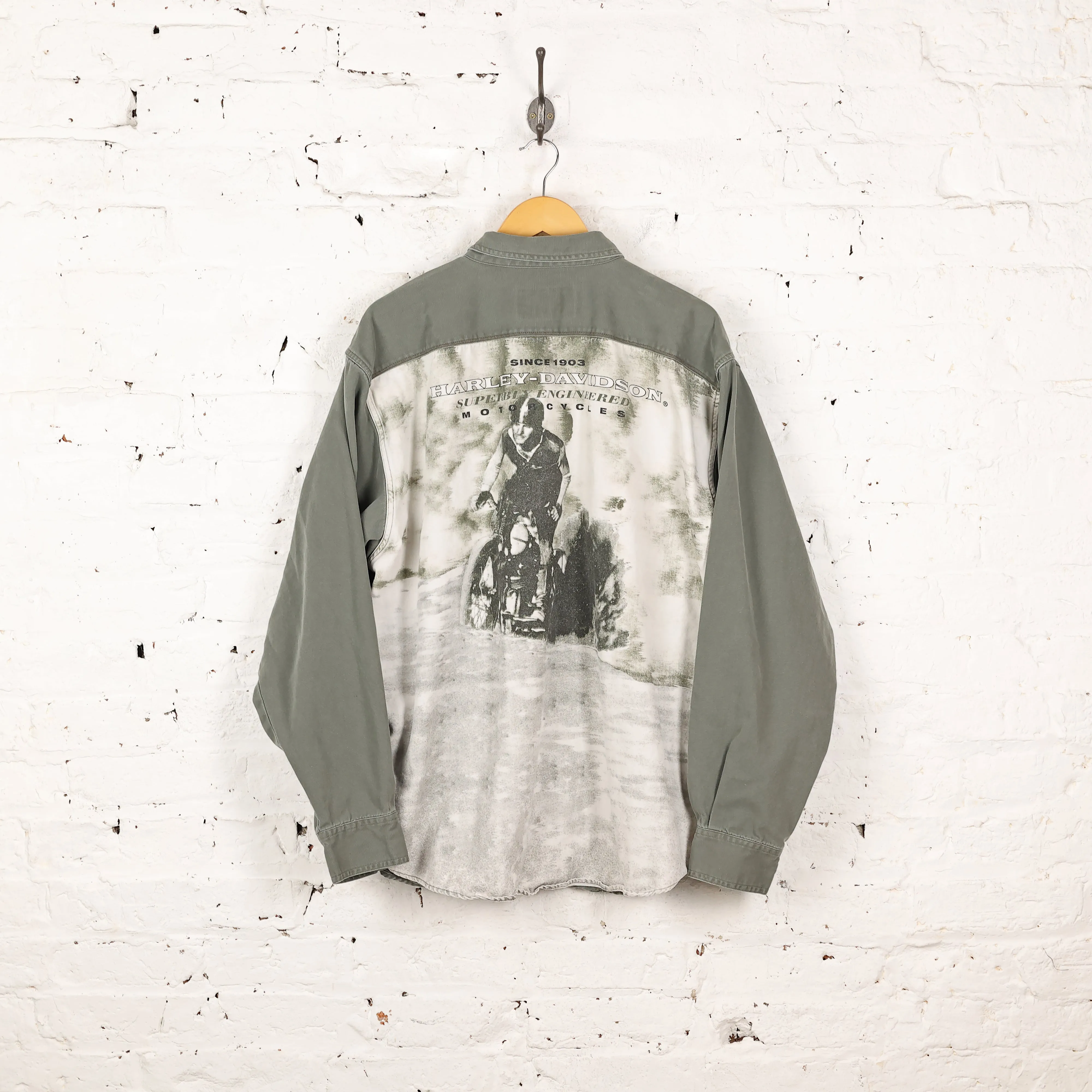 Harley Davidson Motorcycles Shirt - Green - XXL