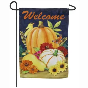 Harvest Beauty Pumpkin Suede Garden Flag