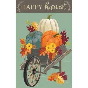 Harvest Wheelbarrow Garden Burlap Flag,14b9974
