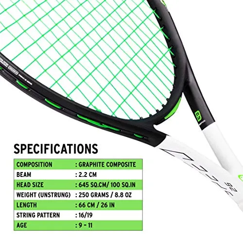 HEAD IG Speed 26 Graphite Composite Tennis Racquet | Strung | for Juniors - Both Beginners & Intermediate