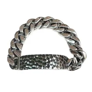 Heavy ID Sterling Silver Mens Biker Bracelet