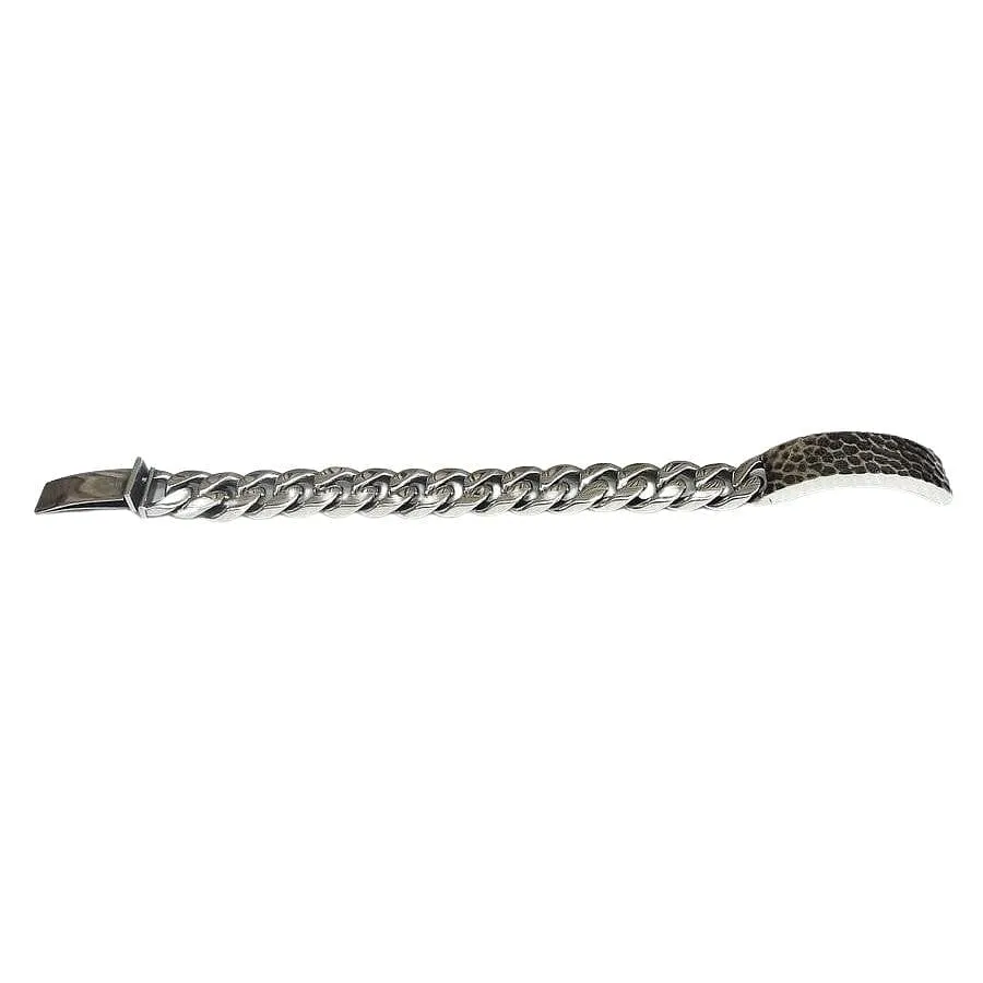 Heavy ID Sterling Silver Mens Biker Bracelet