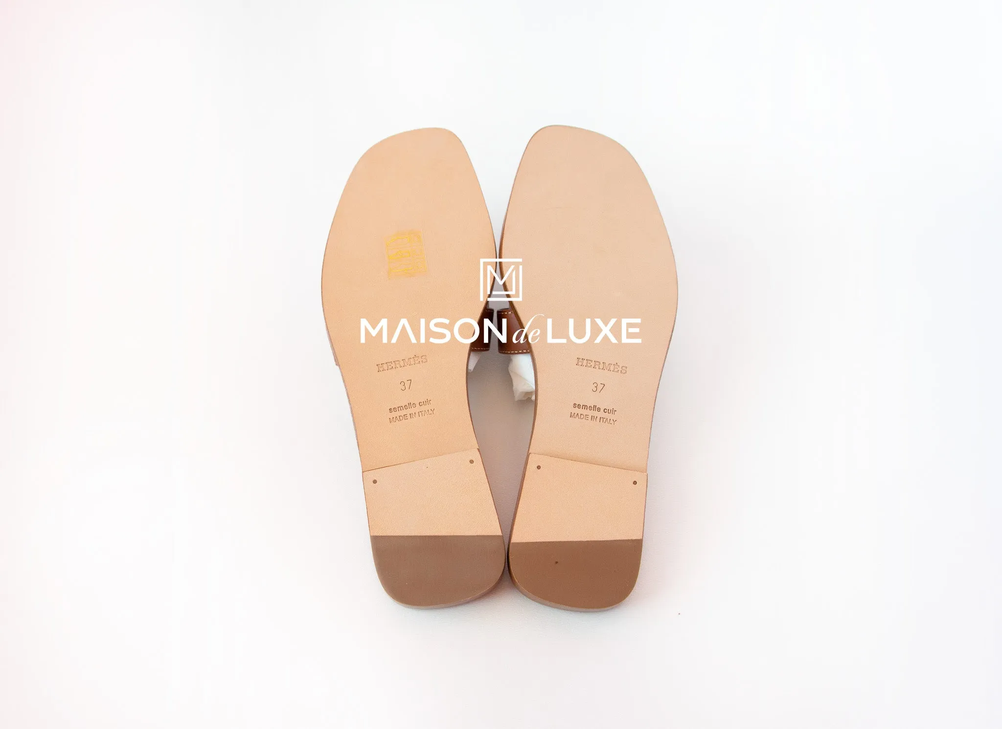 Hermes Women's Gold Oran Sandal Slipper 37 Shoes