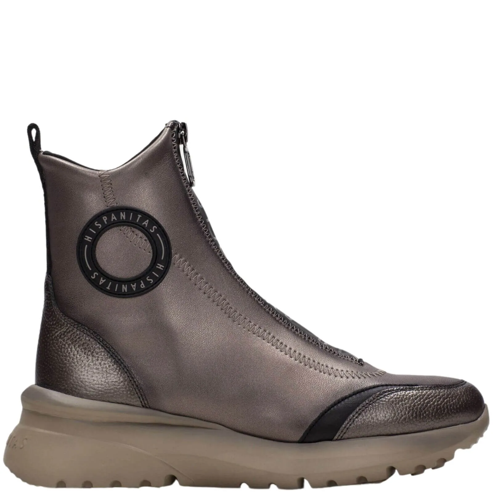 Hispanitas Pewter Front Zip Sneaker Boots